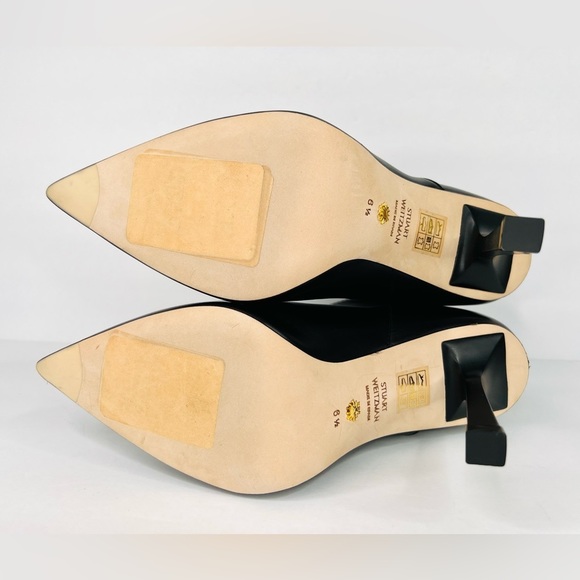 Stuart Weitzman Max Leather Pointed Toe Ankle Stretch Bootie Size US 6.5 - EU 37 - Picture 5 of 11